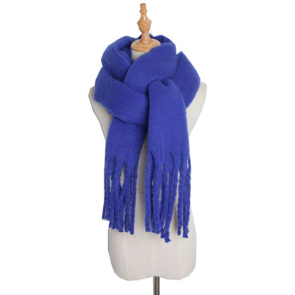 Plush Mohair Twist Braid Scarf - Cozy Winter Fashion - Jatanele