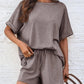 Round Neck Short Sleeve Top and Shorts Set - Jatanele