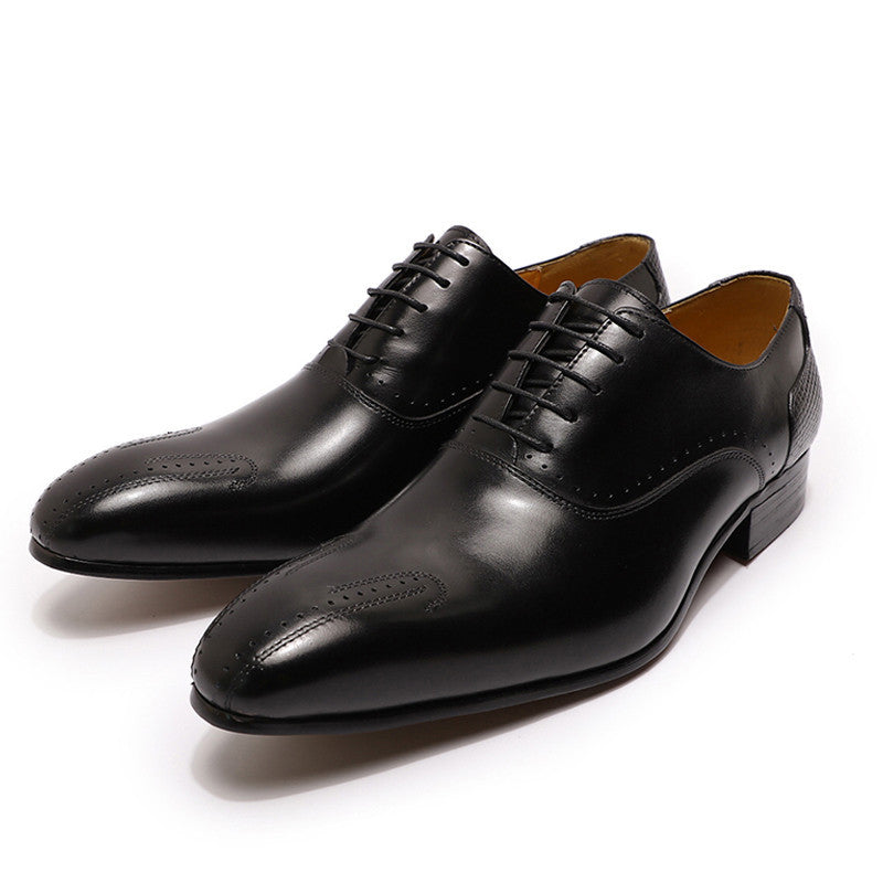 Business Leather Leather Lace Up Office Official Wedding Shoes - Jatanele