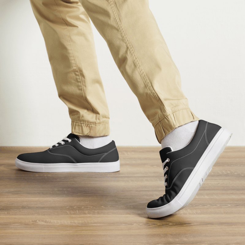 Men’s Dark Grey lace-up canvas shoes