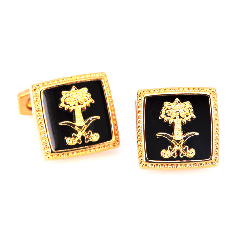 French Shirt Cufflinks Copper Material Gold - Jatanele