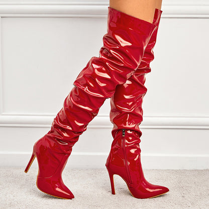 Knee High Long Boots Women Fashion Super High Heel Party Shoes - Jatanele