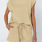 Round Neck Cap Sleeve Top and Shorts Set - Jatanele