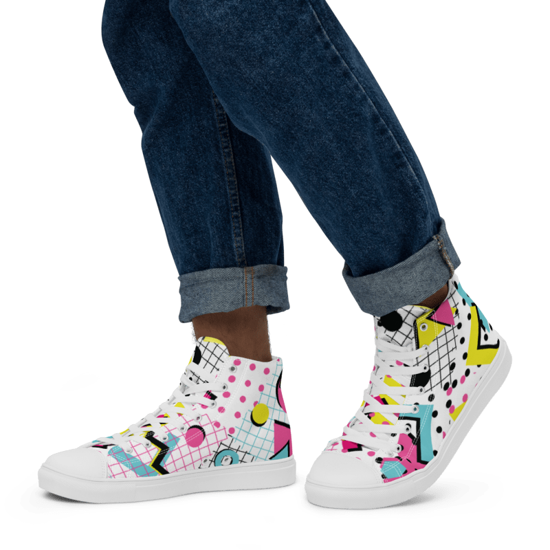 Men’s Abstract high top canvas shoes