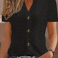 Openwork Notched Short Sleeve Top - Jatanele
