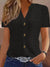 Openwork Notched Short Sleeve Top - Jatanele