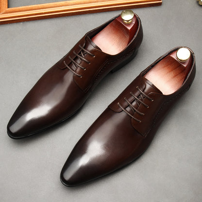 Men's Classic Formal Leather Lace-Up Shoes – Sophisticated and Durable Office & Event Wear - Jatanele