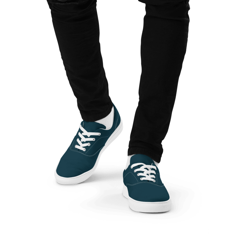 Men’s Blue lace-up canvas shoes