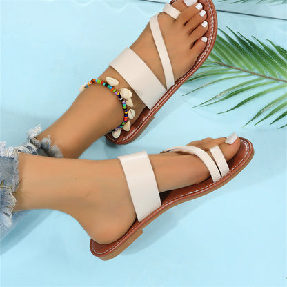 Flat Slippers Fashion Outdoor Thong Sandals Casual Beach Shoes Women - Jatanele