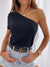 Single Shoulder Short Sleeve Top - Jatanele