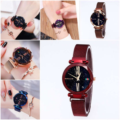 Luxury Starry Diamond Women’s Quartz Watch with Magnet Buckle - Jatanele