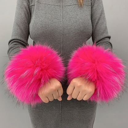 Faux Rabbit Fur Wristband Cuffs – Soft & Stylish Accessories - Jatanele