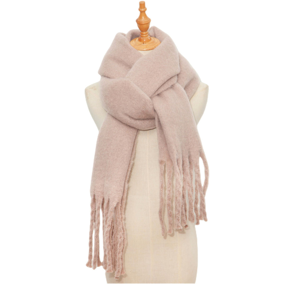 Plush Mohair Twist Braid Scarf - Cozy Winter Fashion - Jatanele