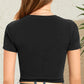 Round Neck Short Sleeve Crop T-Shirt - Jatanele