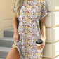 Printed Round Neck Short Sleeve Mini Dress - Jatanele
