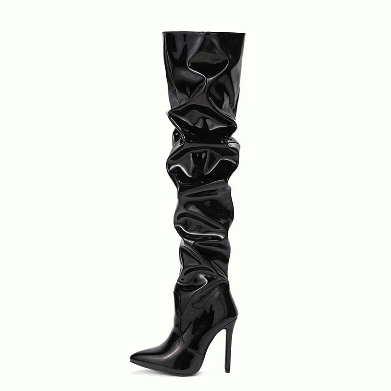 Knee High Long Boots Women Fashion Super High Heel Party Shoes - Jatanele