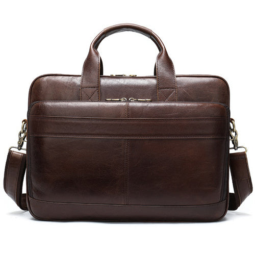 Men's Leather Briefcase Handbag - Black, Brown, Coffee, and Red Brown Variants - Jatanele