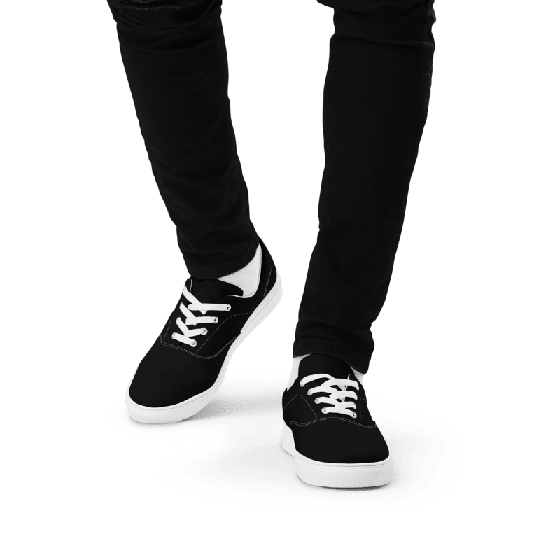 Men’s Black lace-up canvas shoes