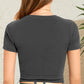 Round Neck Short Sleeve Crop T-Shirt - Jatanele