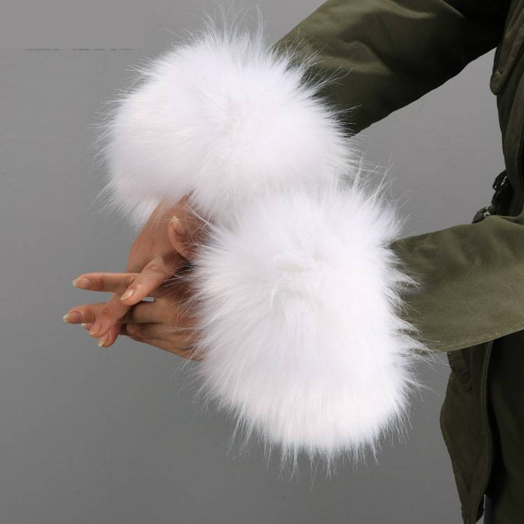 Women’s Luxe Faux Fur Hand Wristband Sleeves – Stylish and Cozy - Jatanele