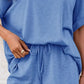 Round Neck Short Sleeve Top and Shorts Set - Jatanele