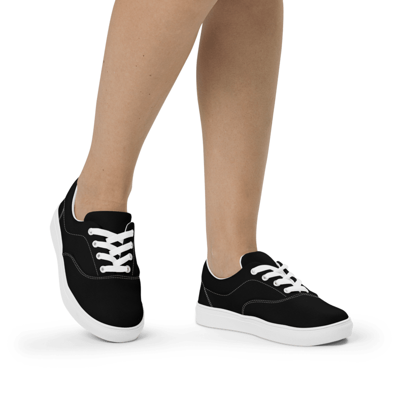 Women’s Black lace-up canvas shoes