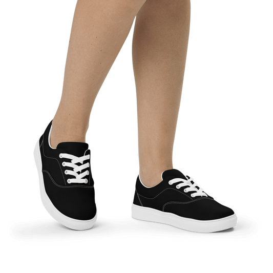 Women’s Black lace-up canvas shoes