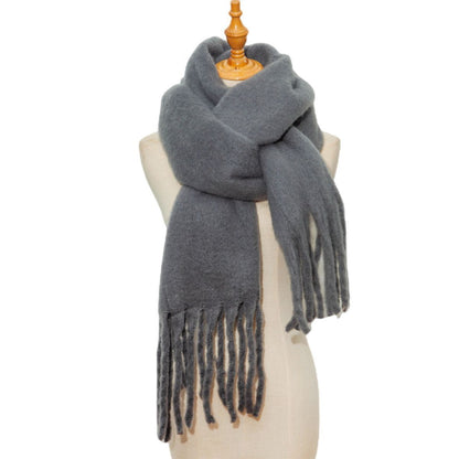 Plush Mohair Twist Braid Scarf - Cozy Winter Fashion - Jatanele