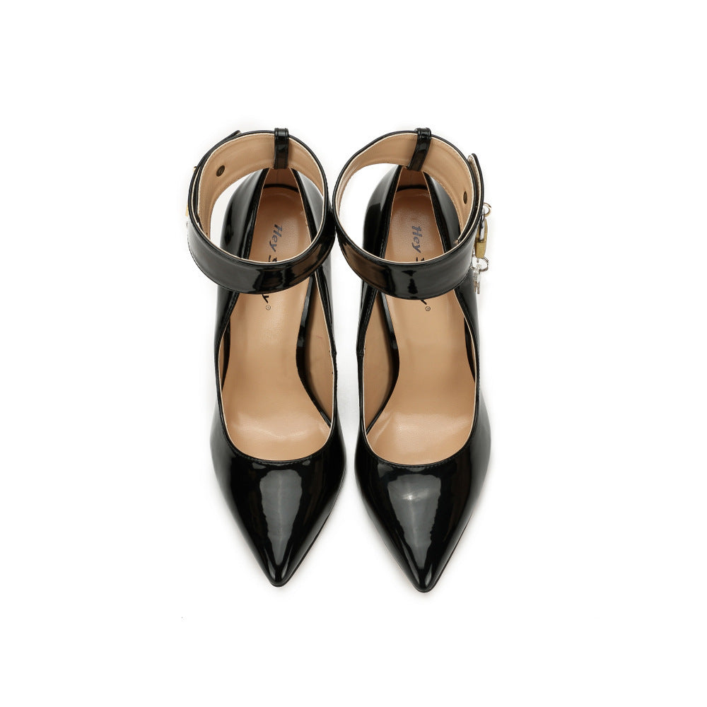 Ladies Lock Stiletto 12cm Pointed High Heels - Jatanele