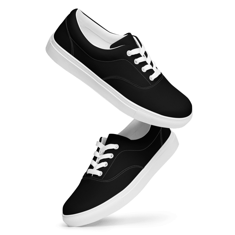 Men’s Black lace-up canvas shoes