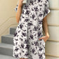 Printed Round Neck Short Sleeve Mini Dress - Jatanele