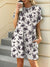 Printed Round Neck Short Sleeve Mini Dress - Jatanele