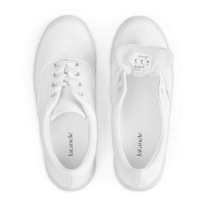 Women’s White lace-up canvas shoes