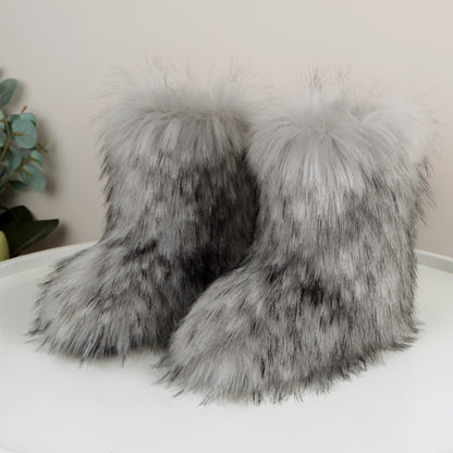 Flat Heel High-top Warm Mid-calf Snow Boots - Jatanele