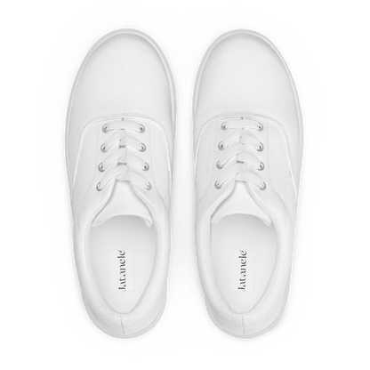 Women’s White lace-up canvas shoes