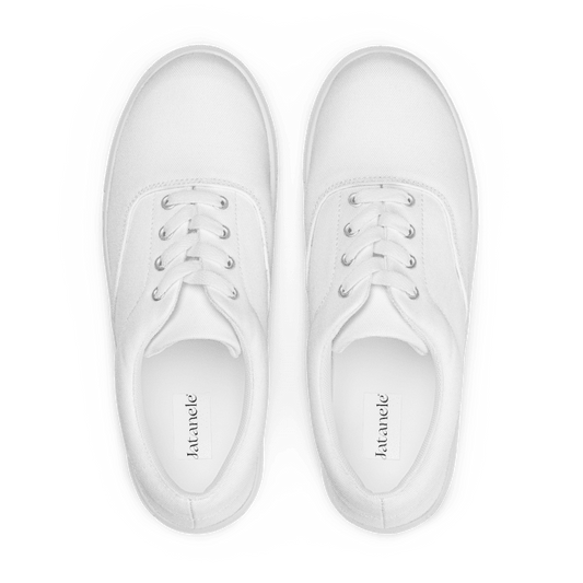 Women’s White lace-up canvas shoes