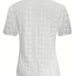 Openwork Notched Short Sleeve Top - Jatanele