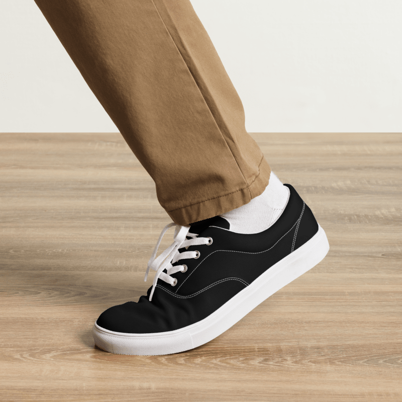 Men’s Black lace-up canvas shoes
