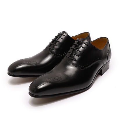 Business Leather Leather Lace Up Office Official Wedding Shoes - Jatanele