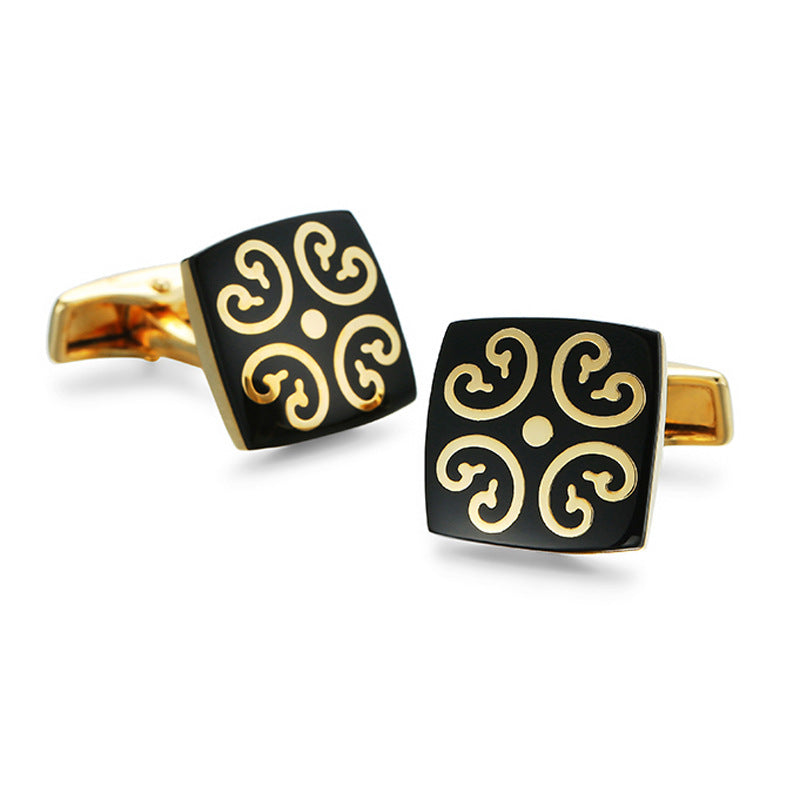 French Shirt Cufflinks Copper Material Gold - Jatanele