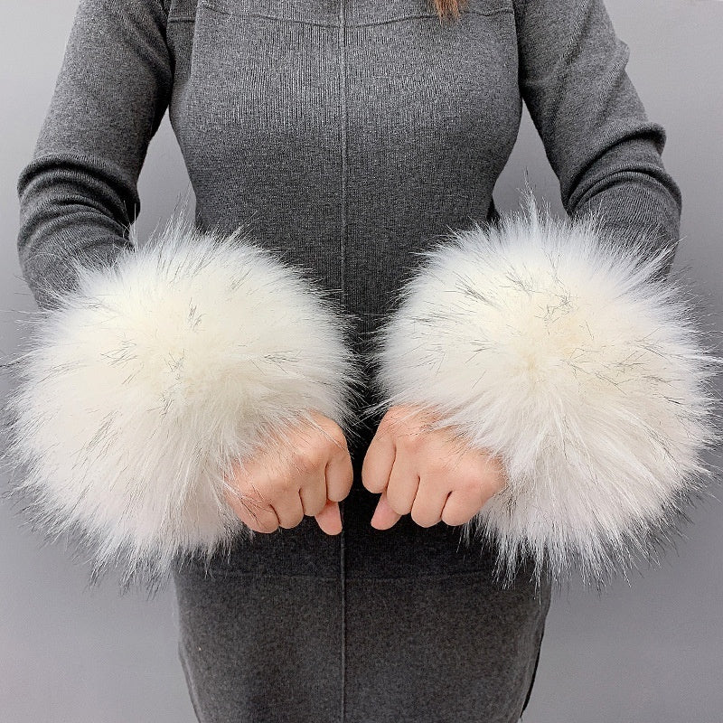 Faux Rabbit Fur Wristband Cuffs – Soft & Stylish Accessories - Jatanele