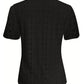 Openwork Notched Short Sleeve Top - Jatanele