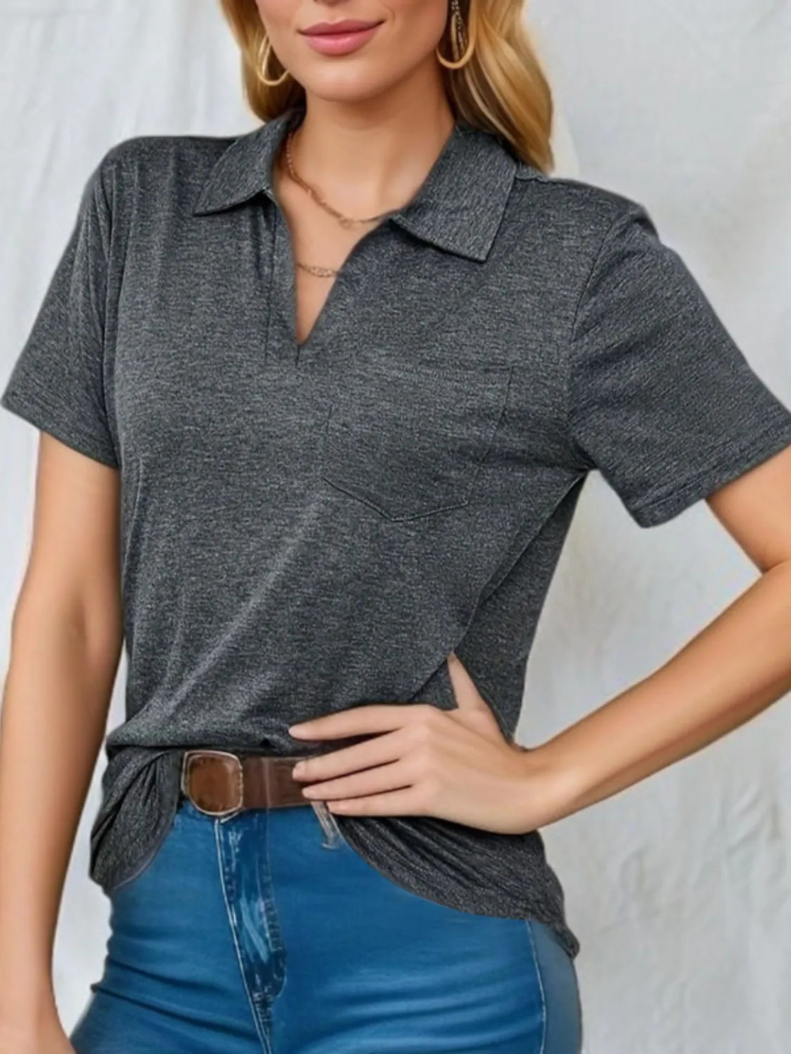 Johnny Collar Short Sleeve Top - Jatanele