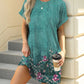 Printed Round Neck Short Sleeve Mini Dress - Jatanele