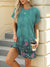 Printed Round Neck Short Sleeve Mini Dress - Jatanele