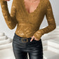 V-Neck Long Sleeve Lace Top - Jatanele