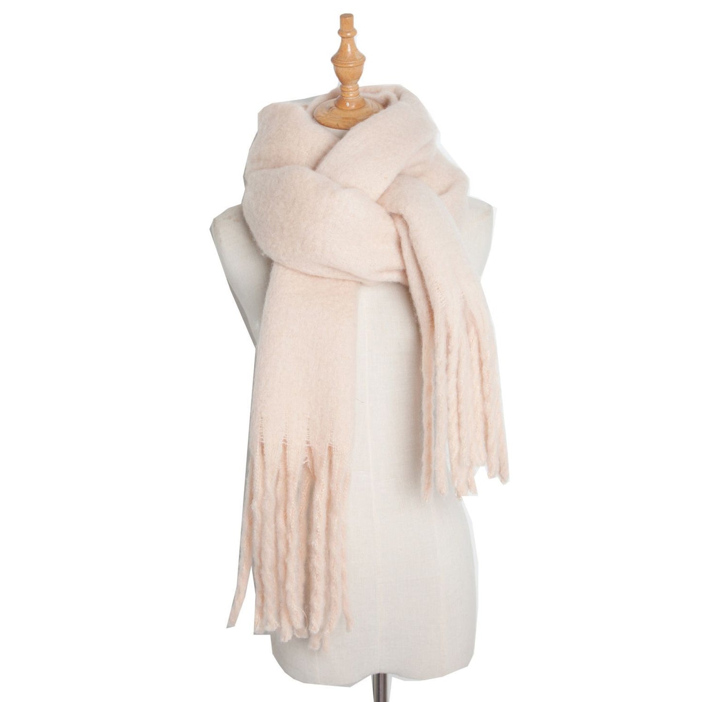 Plush Mohair Twist Braid Scarf - Cozy Winter Fashion - Jatanele