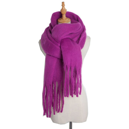 Plush Mohair Twist Braid Scarf - Cozy Winter Fashion - Jatanele