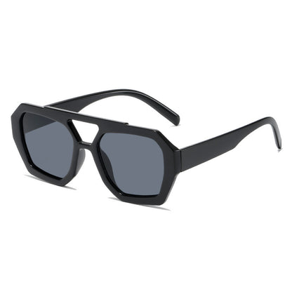 Men And Women Retro Personality Square Double Beam Sunglasses - Jatanele