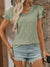 Eyelet V-Neck Ruffled Cap Sleeve Top - Jatanele
